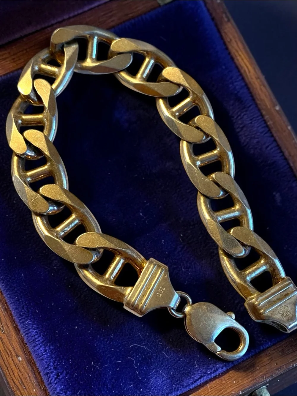 Estate MENS Sterling Silver 925 HEAVY 1/2” Wide MARINER Gucci Link 8.5” Bracelet